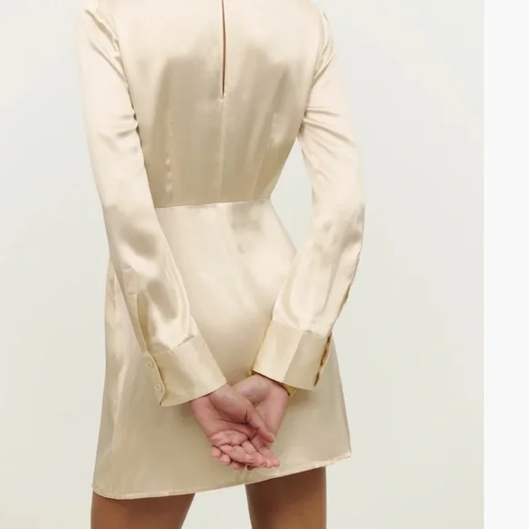 Alaine Silk Dress - Champaign - Reformation - Picture 2 of 5